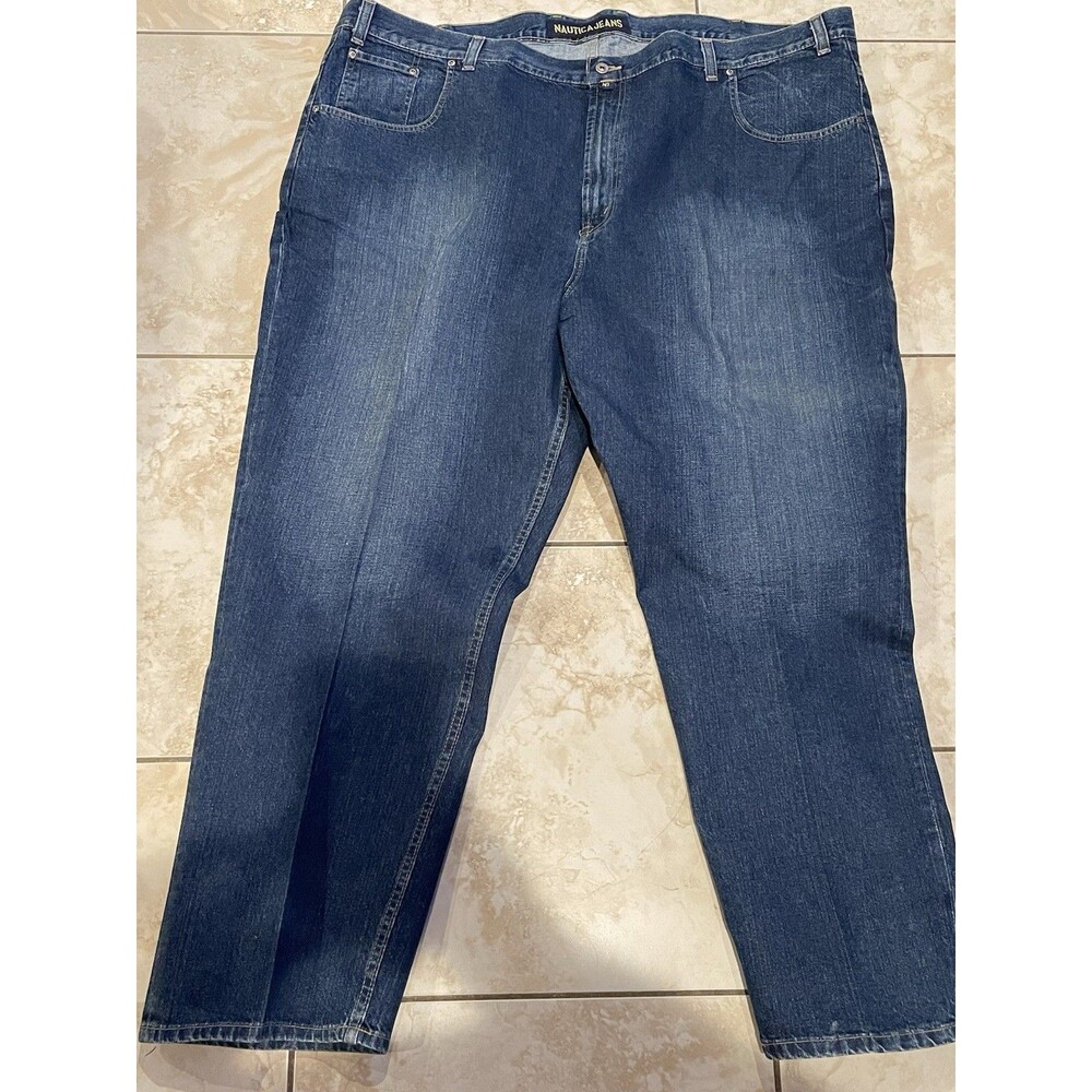 Nautica Men's Jeans Big & Tall Size 54x30 Straight Leg Medium Wash Blue Denim